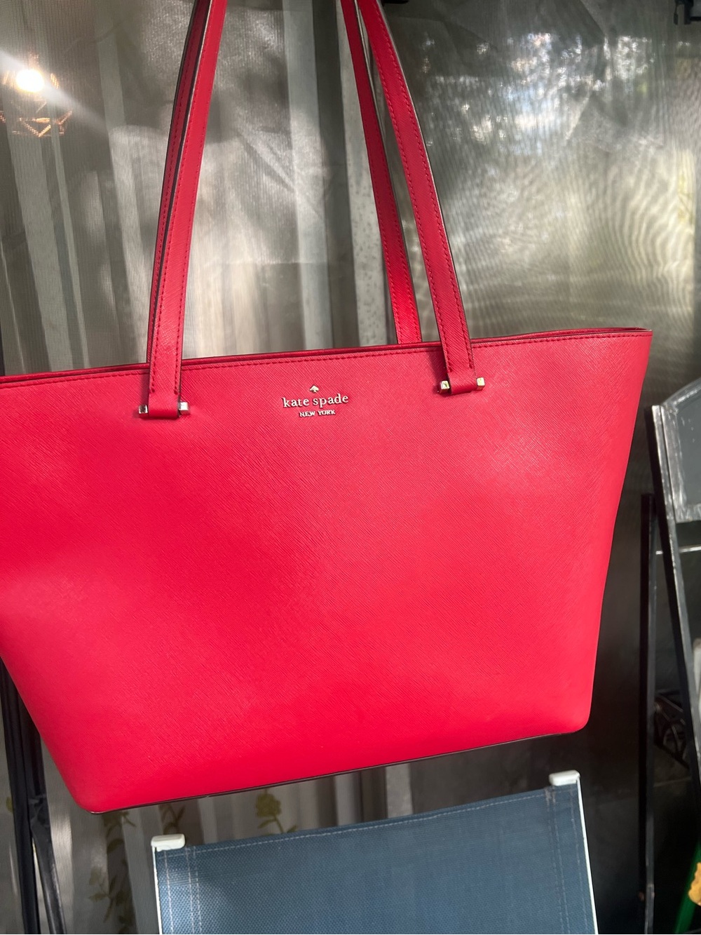kate spade Bright Red Saffiano Leather Tote